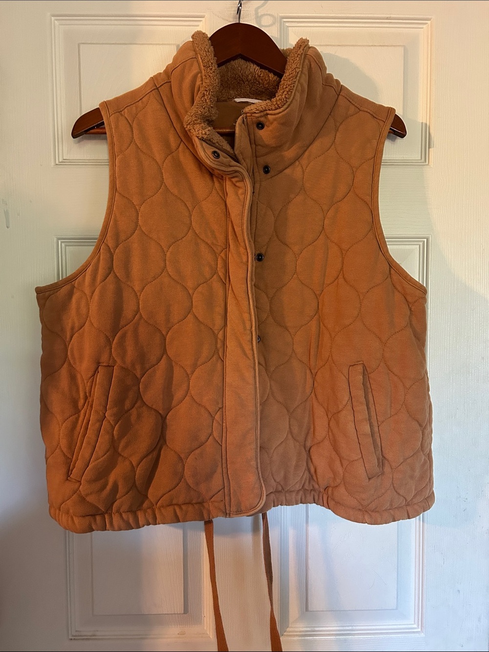 CALIA by Carrie Underwood Quilted Sherpa-Lined Vest - Tan/Caramel